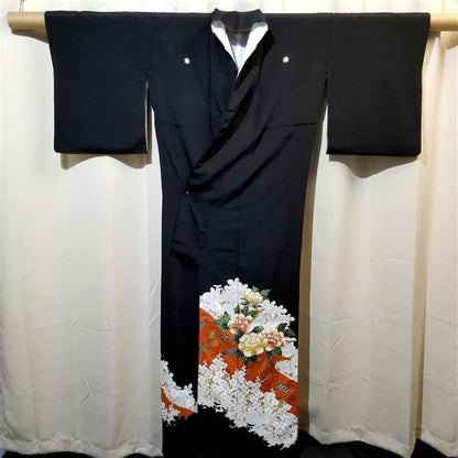 "Botan and Ume" Vintage Tomesode - Kyoto Kimono