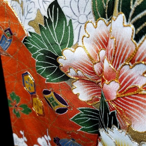 "Botan and Ume" Vintage Tomesode - Kyoto Kimono
