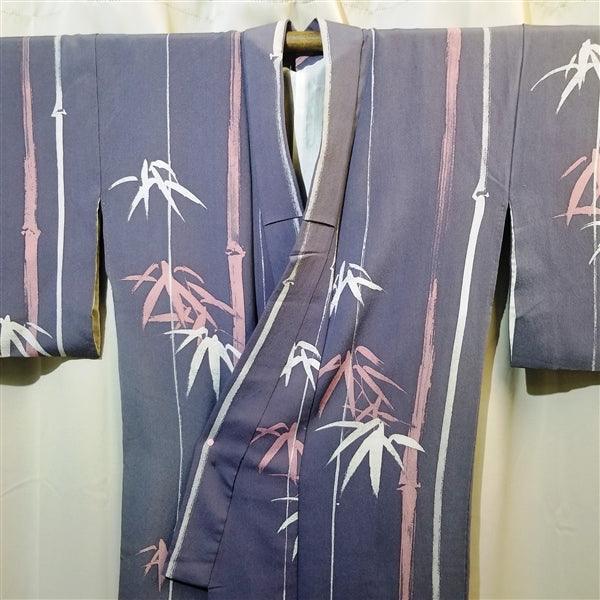 "Brushstroke Bamboo" Vintage Kimono - Kyoto Kimono