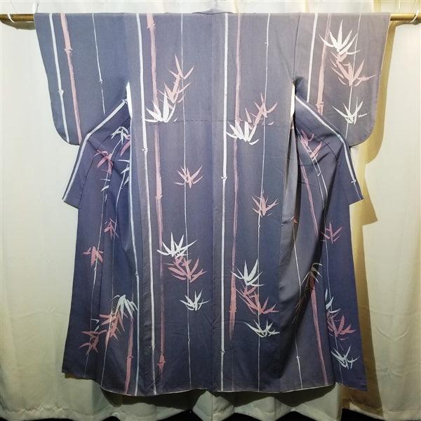 "Brushstroke Bamboo" Vintage Kimono - Kyoto Kimono