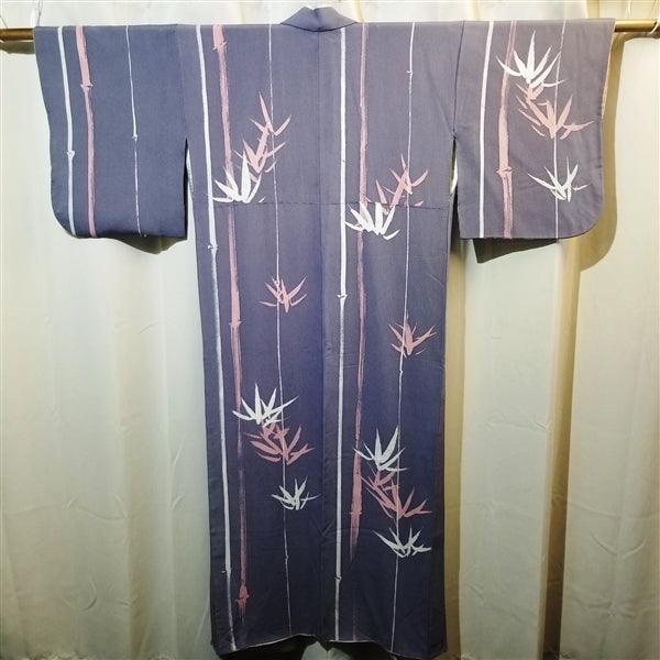 "Brushstroke Bamboo" Vintage Kimono - Kyoto Kimono