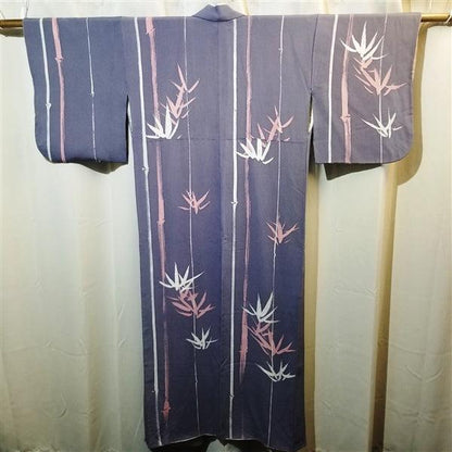 "Brushstroke Bamboo" Vintage Kimono - Kyoto Kimono