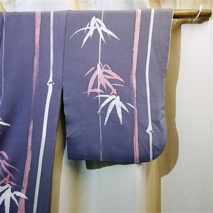 "Brushstroke Bamboo" Vintage Kimono - Kyoto Kimono