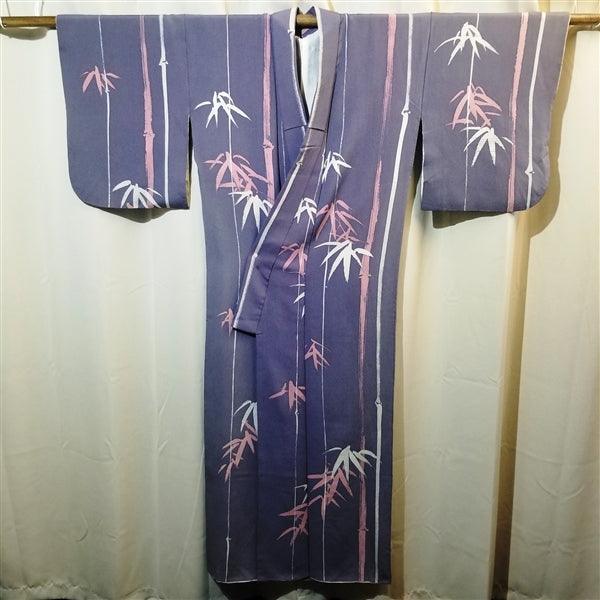 "Brushstroke Bamboo" Vintage Kimono - Kyoto Kimono