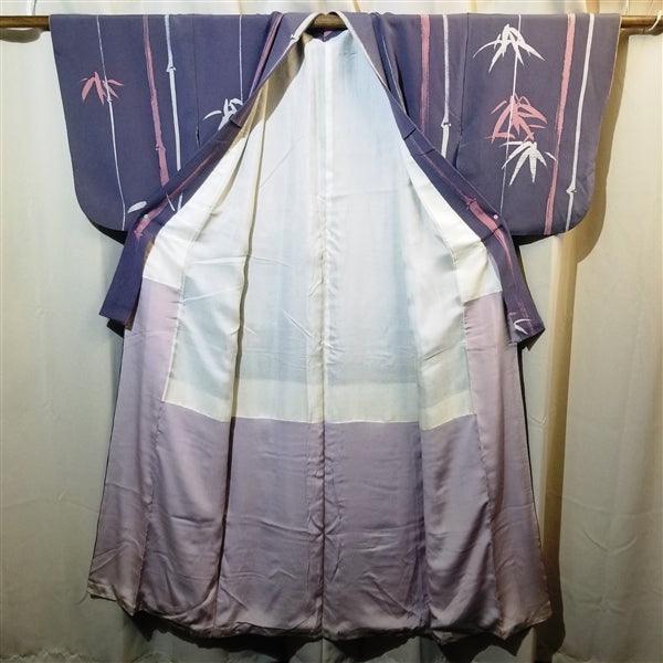 "Brushstroke Bamboo" Vintage Kimono - Kyoto Kimono