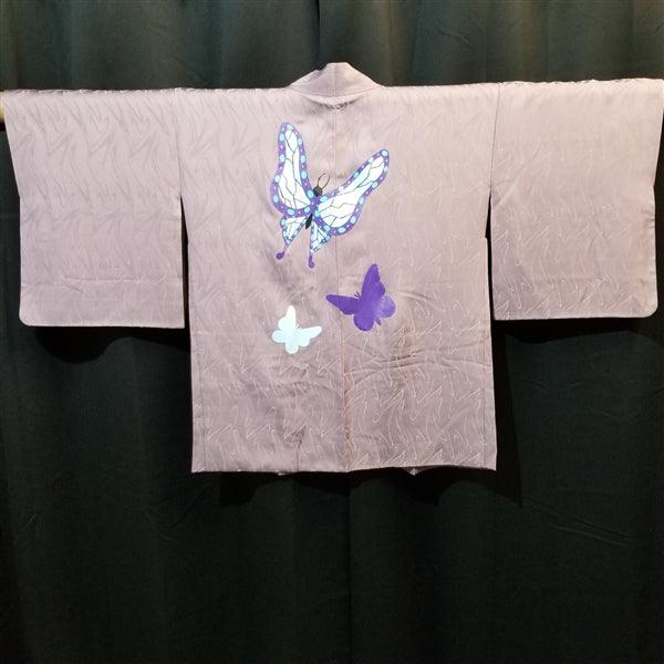 "Butterflies" Vintage Painted Haori - Kyoto Kimono
