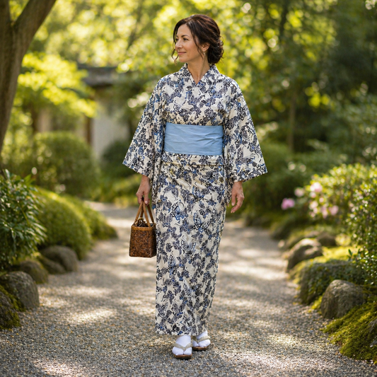 "Butterfly Field" Vintage Casual Kimono