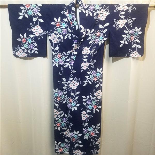 "Camelia Bouquet" Vintage Japanese Yukata - Kyoto Kimono
