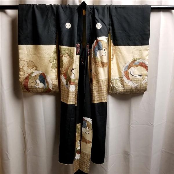 "Crane Medalions" Miyamairi Kimono - Kyoto Kimono