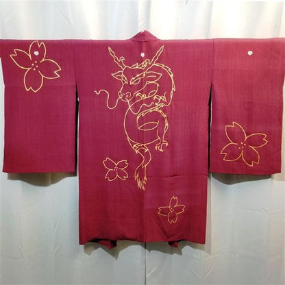 "Dragon" Vintage Painted Haori - Kyoto Kimono