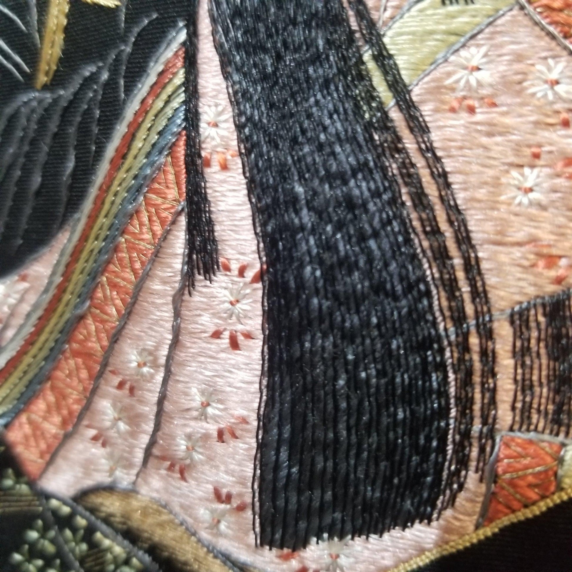 "Embroidered Genji" Vintage Haori - Kyoto Kimono