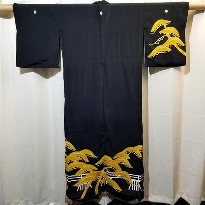 "Golden Pine" Vintage Tomesode - Kyoto Kimono
