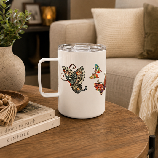 "Butterflies" Japanique Insulated Mug