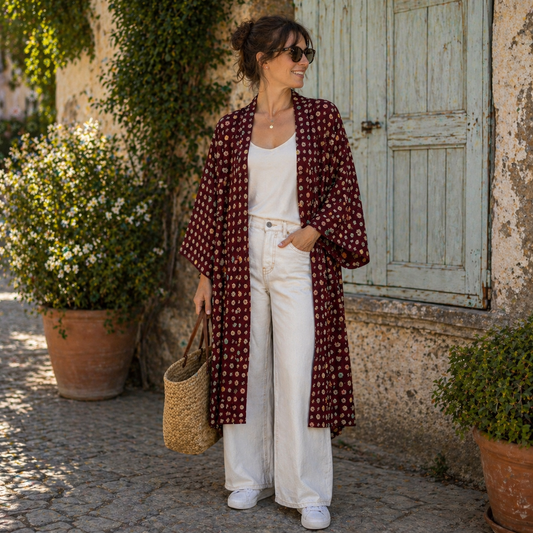"Patterned Blessings" Japanique Robe