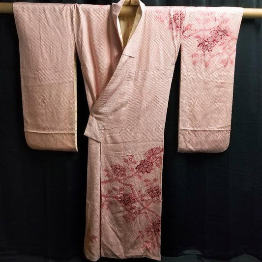 "Pink Pucker" Vintage Furisode Kimono - Kyoto Kimono