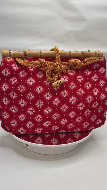 "Shibori Bamboo" Japanese Kinchaku Purse