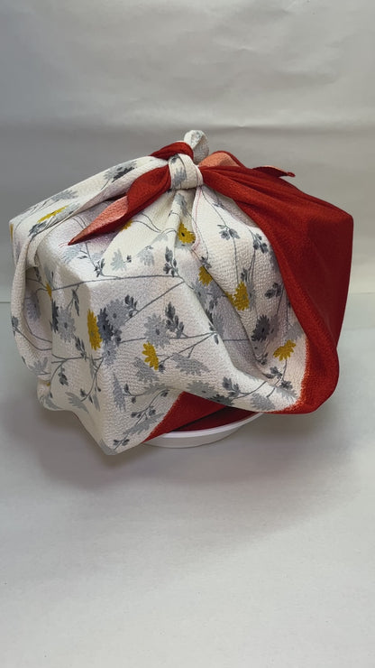 "Floral Corner" Furoshiki Wrapping Cloth