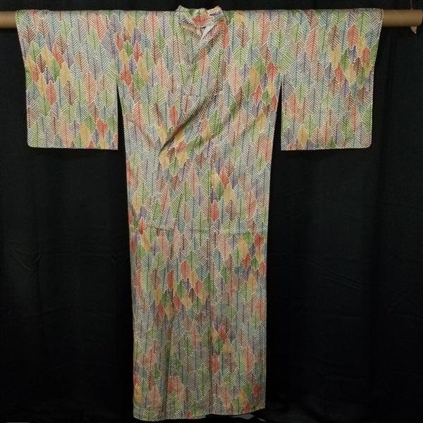 "Rainbow Forest" Vintage Kimono - Kyoto Kimono