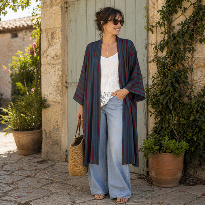 "Regal Stripes" Japanique Robe