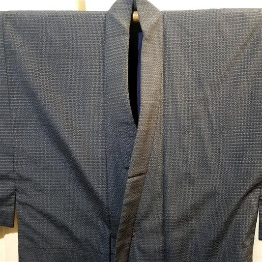 "Steel Blue" Vintage Man's Kimono - Kyoto Kimono