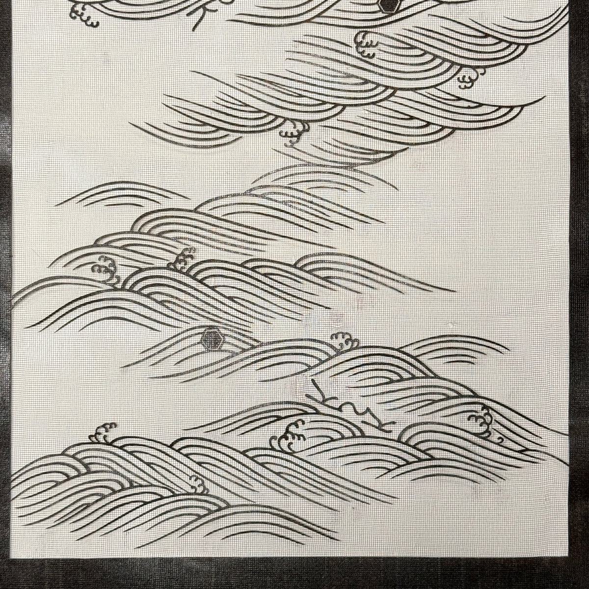 "Ocean Rhythm" Vintage Katagami Stencil