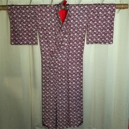 "Stenciled Birds" Vintage Kimono - Kyoto Kimono