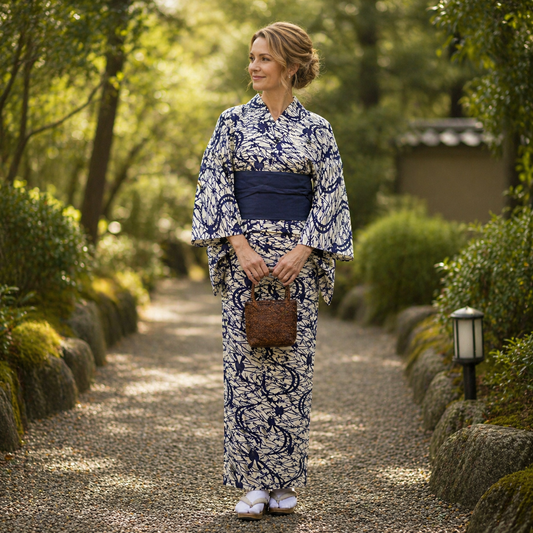 "Summer Wind" Vintage Japanese Yukata