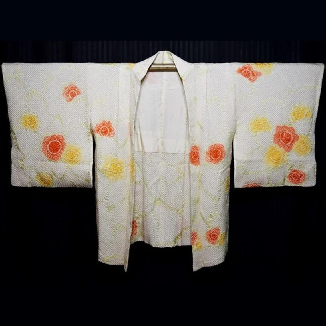 "Sunny Ume" Vintage Shibori Haori - Kyoto Kimono