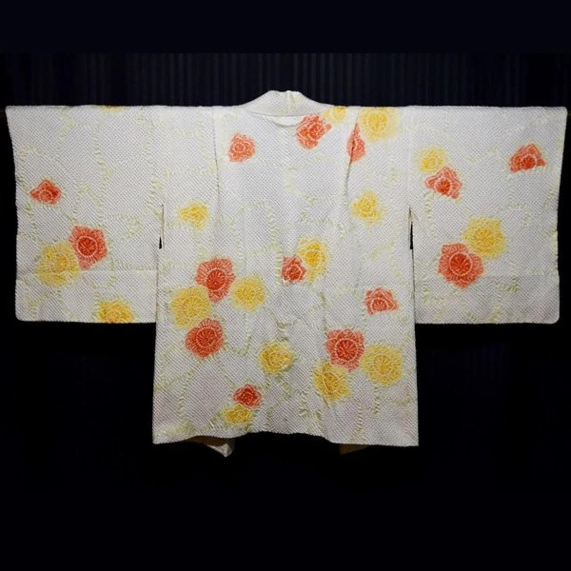 "Sunny Ume" Vintage Shibori Haori - Kyoto Kimono