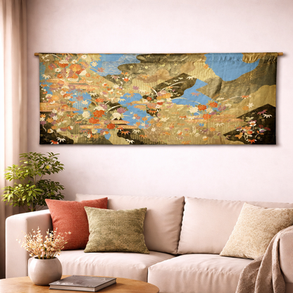 "Blue and Gold" Japanique Tapestry