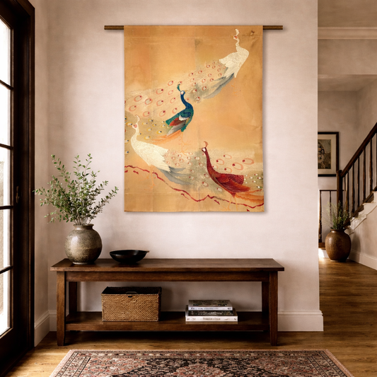 "Peacock Quartet" Japanique Tapestry