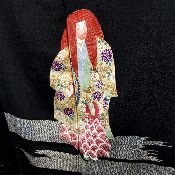 "Three Actors" Vintage Tomesode - Kyoto Kimono