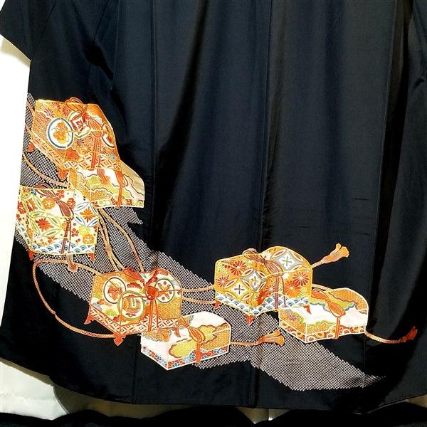 "Treasure Boxes" Vintage Tomesode - Kyoto Kimono