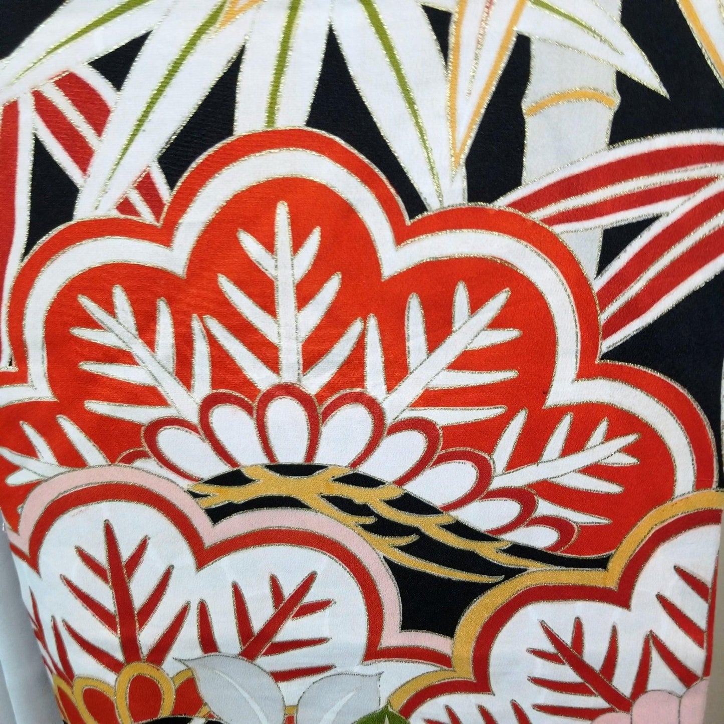 "Vintage Fans" Furisode Yardage - Kyoto Kimono