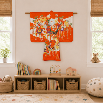 "Wisteria Cascade" Vintage Girl's Kimono
