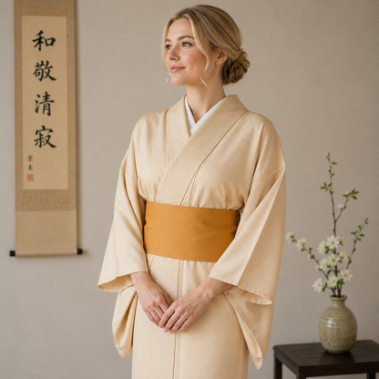 "Creme Brulee" Vintage Iromuji Kimono