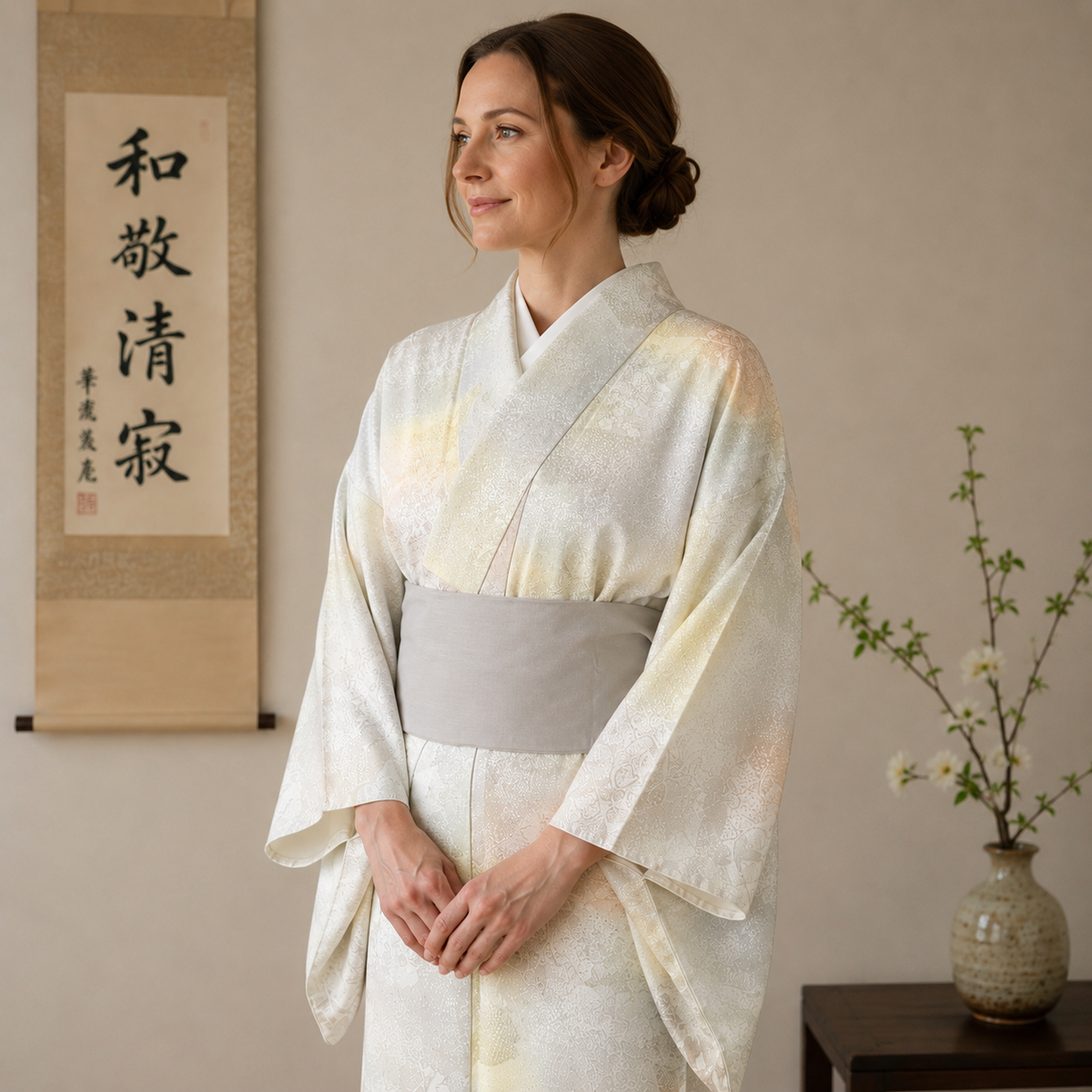 "Quiet Palette" Vintage Iromuji Kimono
