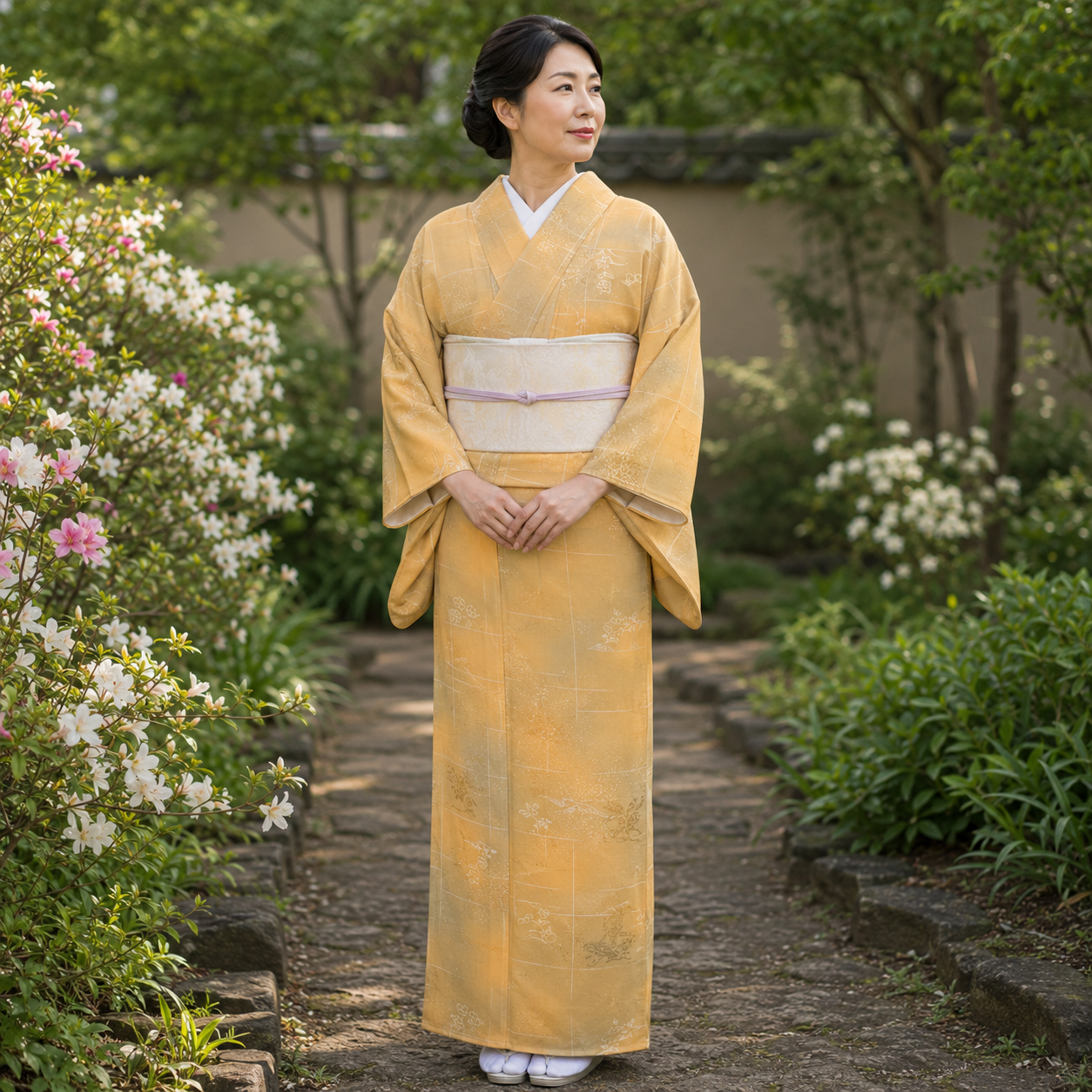 "Sunrise Mist" Vintage Woman's Kimono