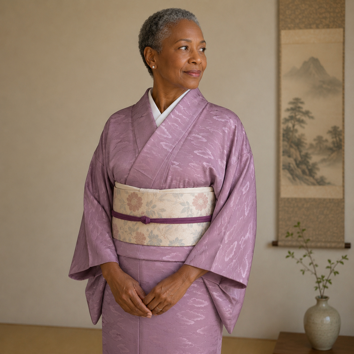 "Lavender Skies" Vintage Iromuji Kimono