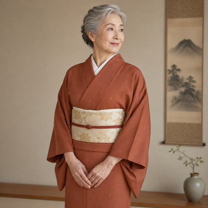 "Autumn Blooms" Vintage Iromuji Kimono