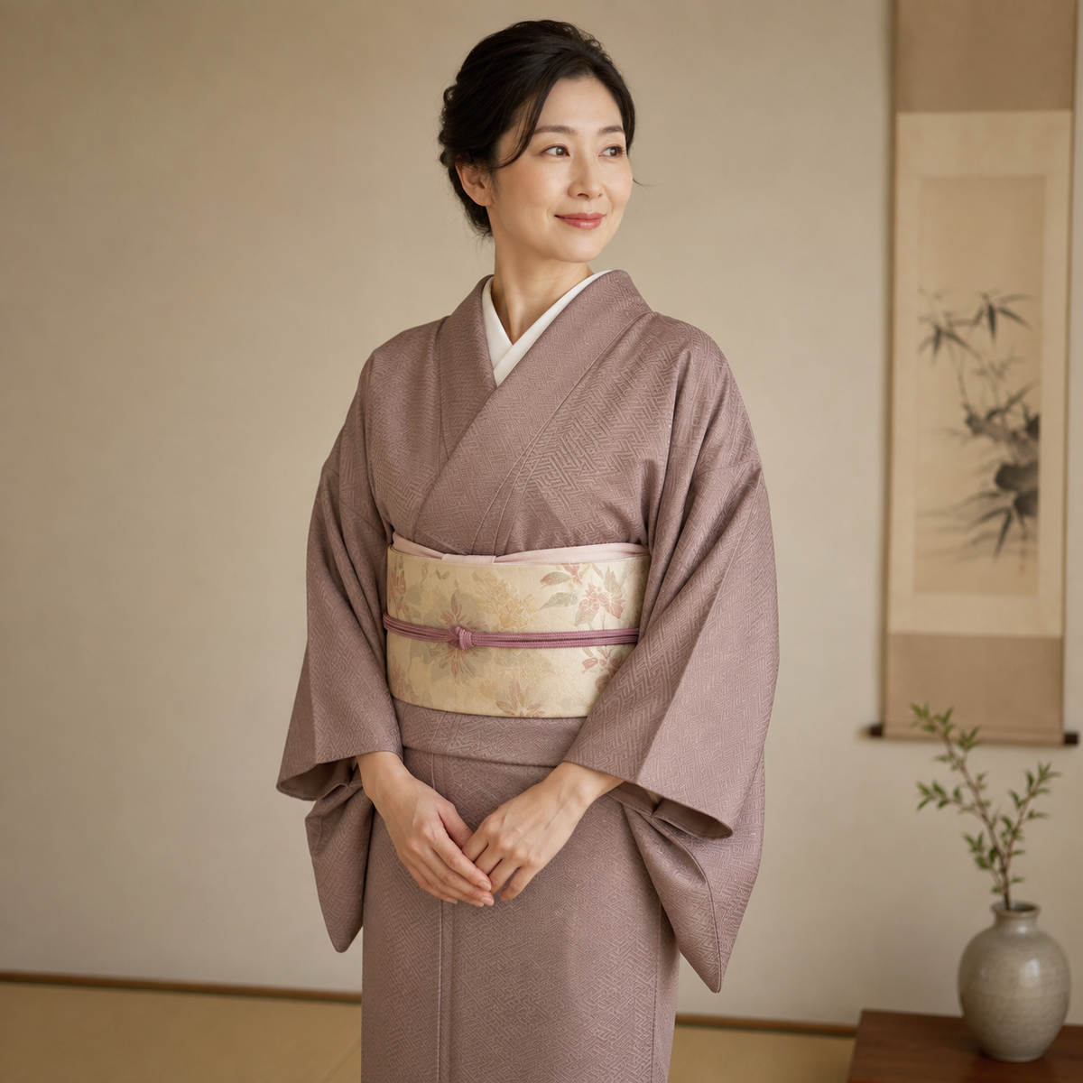 "Rose Taupe" Vintage Iromuji Kimono