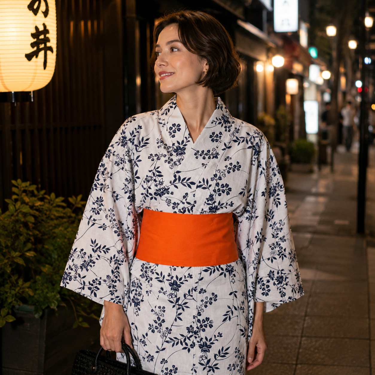 "Graceful Hagi" Vintage Japanese Yukata
