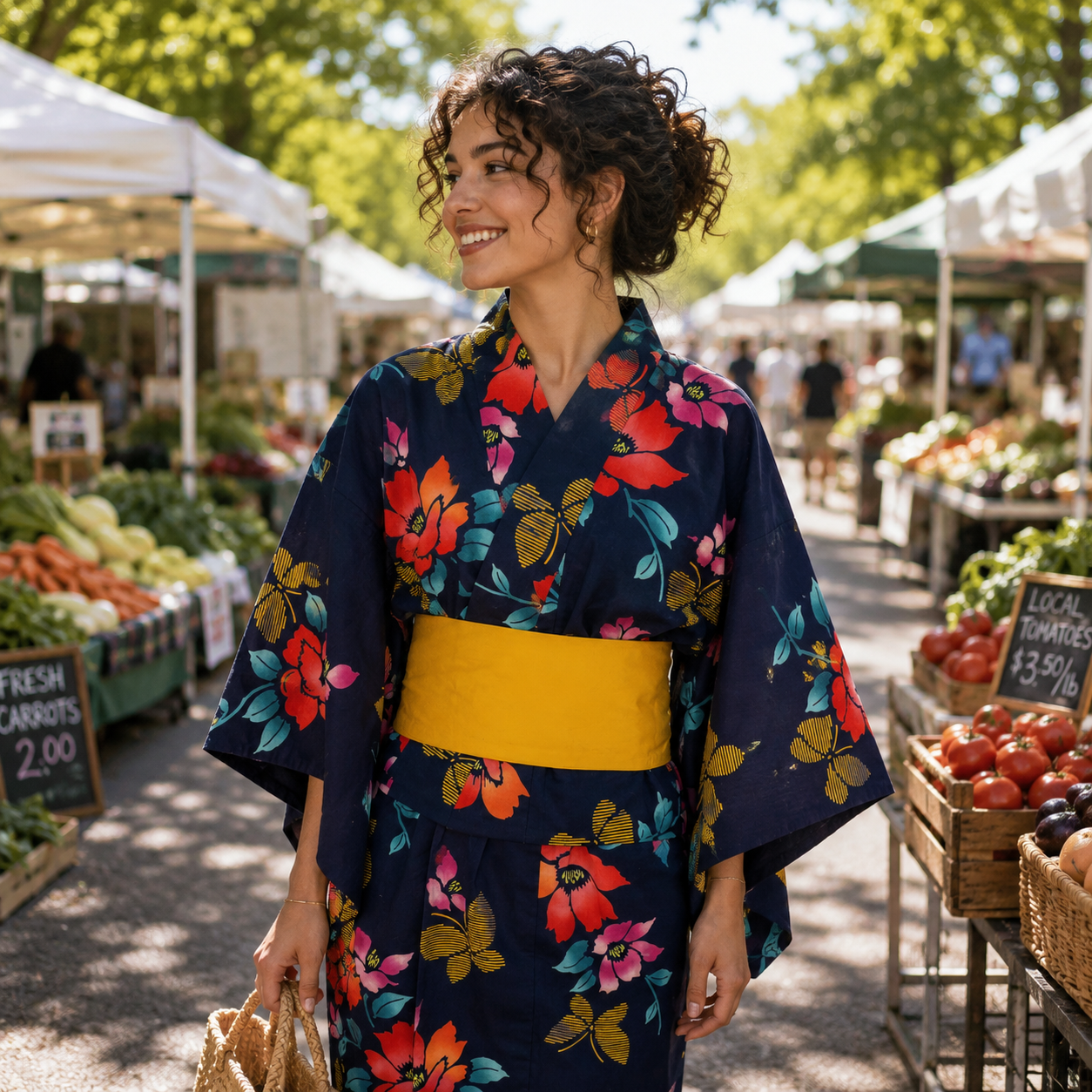 "Summer Flutter" Vintage Japanese Yukata