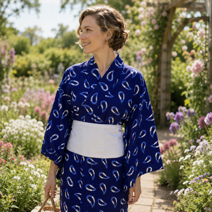 "Summer Rain" Vintage Japanese Yukata