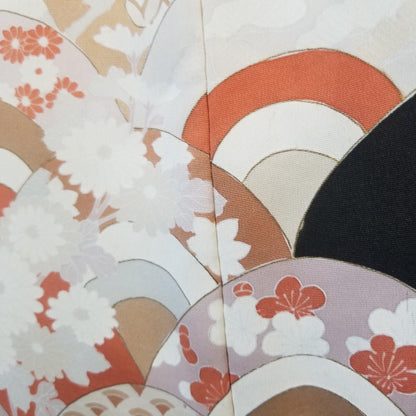 "Yuzen Fans" Vintage Haori - Kyoto Kimono